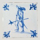 Tile - With figure of a Dutch musketeer