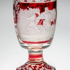 Footed ornamental glass - With horse soldiers