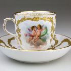 Coffee cup with saucer - with putti