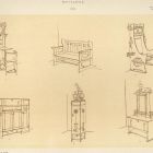 Design sheet - design for desk, benches and cupboards
