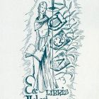 Ex-libris (bookplate) - The wife of Mátyás Halasi