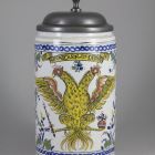 Tankard with pewter lid - with the double-headed imperial eagle and inscription 'VIVAT CAROLUS DER VI - 1736'