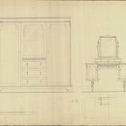 Furniture design - three-part wardrobe  and dresser