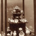Exhibition photograph - artworks of porcelain of Selma Strasser-Feldau's collection at the exhibition of " Amateur Collectors" of the Museum of Applied Arts 1907 (XIII. vitrine)
