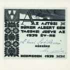 Occasional graphics - Membership card of the Ajtósi Dürer's Guild  for Dr. Rezső Soó