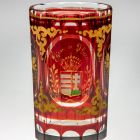 Commemorative glass - With the Hungarian coat of arms, inscription: "Eljen a Haza"