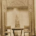 Exhibition photograph - Curtains, dining chair and table, Konstindustriutstallningen Exhibition at Stockholm, Sweden 1909