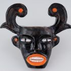 Wall plaque - Black mask with antler