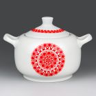 Tureen with lid (part of a set) - Part of the Bella-207 tableware set with red Gabriella pattern