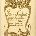 Műlap - for the frame tradesman Siegfried Tausig