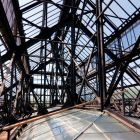 Architectural photograph - glass roof framework of the exhibition hall, Musem of Applied Arts