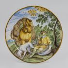 Ornamental plate - With a hunting scene