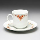 Coffee cup and saucer (part of a set) - Part of the Blanka-214 tableware set with rose hips (red berries) pattern