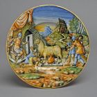 Istoriato plate - plate with mythological scene -Mercury, Herse and Aglauros