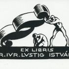 Ex-libris (bookplate) - Dr. iur. István Lustig