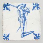 Tile - With figure of a Dutch musketeer