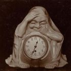 Photograph - Table clock, "mountain gnome" -seated Chinese figure