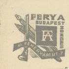 Signet - Antal Fery Budapest XI. Fehérvári road 7 (letter's detail)