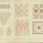 Furniture design - mosaic-intarsia with geometric motifs