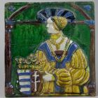 Stove tile - Depicting Anne of Bohemia and Hungary (Anna Jagellonica)