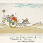 Grafika - Donkey cart with Santa Claus (István Lustig)