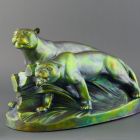 Statuette (Animal Figurine) - Female lions on the hunt