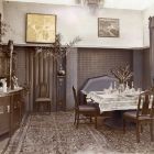 Exhibition photograph - dining room furniture,designed by Miklós Menyhért (Medel) Exhibition of Applied Arts at Kassa 1911