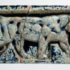Architectural ceramics - frieze element depicting a tiger (from the Bigot-pavilion)