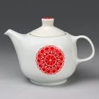 Teapot with lid (part of a set) - Part of the Bella-207 tableware set with red Gabriella pattern