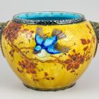 Flower pot - With bird and flower motifs