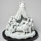 Sculpture - Rococo genre scene ("Le couché de la mariée" / "The wedding night")
