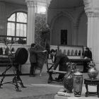 Exhibition photograph - installation's building of the exhibition 'Art Nouveau in Hungary' in the Museum of Applied Arts