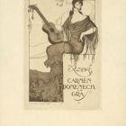 Ex-libris (bookplate) - Carmen Domeneca de Gras