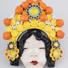 Wall plaque - Japanese woman with headdress