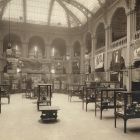 Exhibition photograph - Recent Acquisitions' exhibition in the great hall of the Museum of Applied Arts, in  the middle the Kata Bethlen's wedding chest