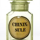 Pharmacy bottle with stopper - With the inscription "CHININ: / SULF:"