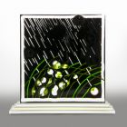 Glass sculpture - Haiku - Rain by the Lake (The first piece of the Haiku series)