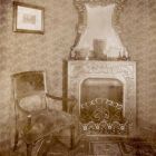 Exhibition photograph - copperplate fireplace designed by Pál Horti, Christmas Exhibition of the Association of Applied Arts 1899