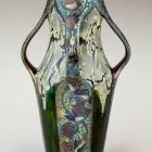 Vase - With mount-like four handles covered with bird depictions