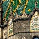 Architectural photograph - detail of the corner dome at the intersection of Üllői and Hőgyes street, Museum of Applied Arts