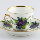Cup and saucer (part of a set) - With violets