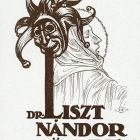 Ex-libris (bookplate) - Book of Dr. Nándor Liszt