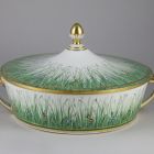 Bowl with lid - With grass decoration