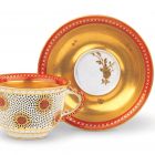 Teacup and saucer - With pierced double wall (so-called Wales decoration)