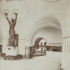 Exhibition photograph - hall of the Hungarian Pavilion, Milan Universal Exposition 1906, bronze genius