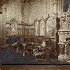 Interior photograph - furnishing of the Saint Stephen's Hall in the Buda Royal Palace, temporarily set up in the factory of Endre Thék