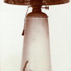 Photograph - Table lamp with embossed flower arrangement and glass mosaic shade