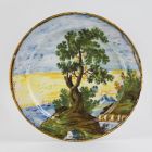 Ornamental plate - with seaside landscape