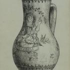 Drawing - jug, faience from Stomfa