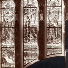Interior photograph - stained glass windows of the National Salon